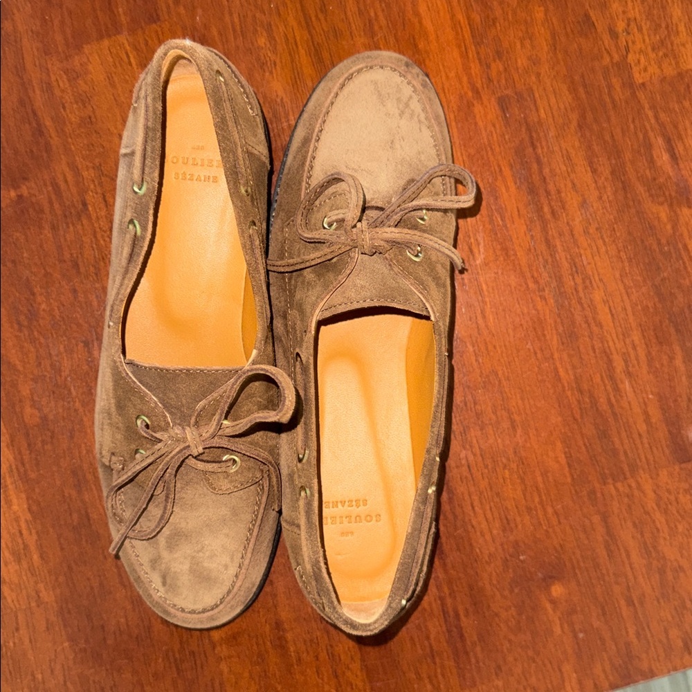 Sezane Tan Suede Loafers